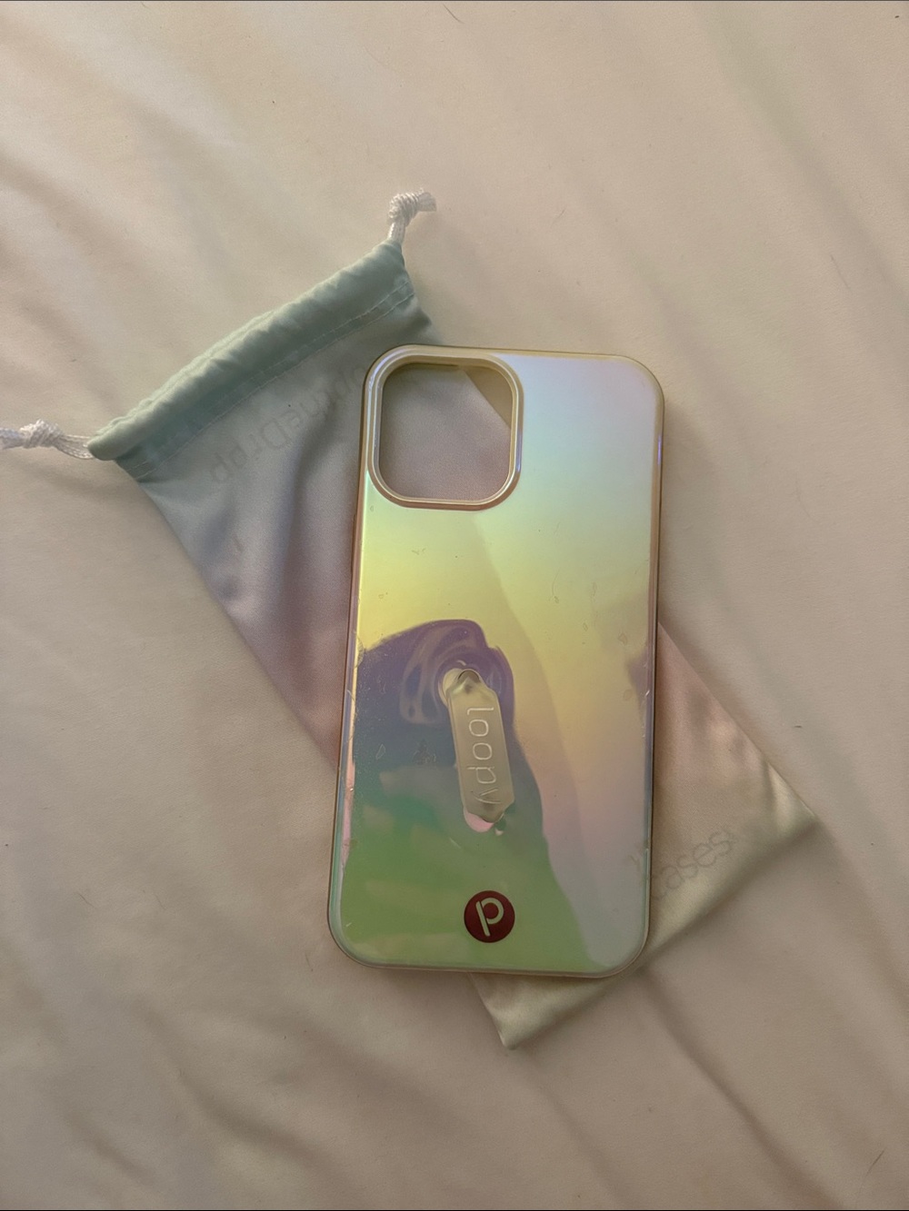 Loopy Case Iridescent Shimmer Phone Case with Loop Grip - Gold/Purple/Green